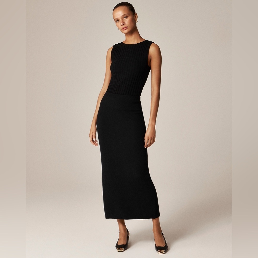 J Crew Sweater midi skirt in double-faced merino wool blend CM772
